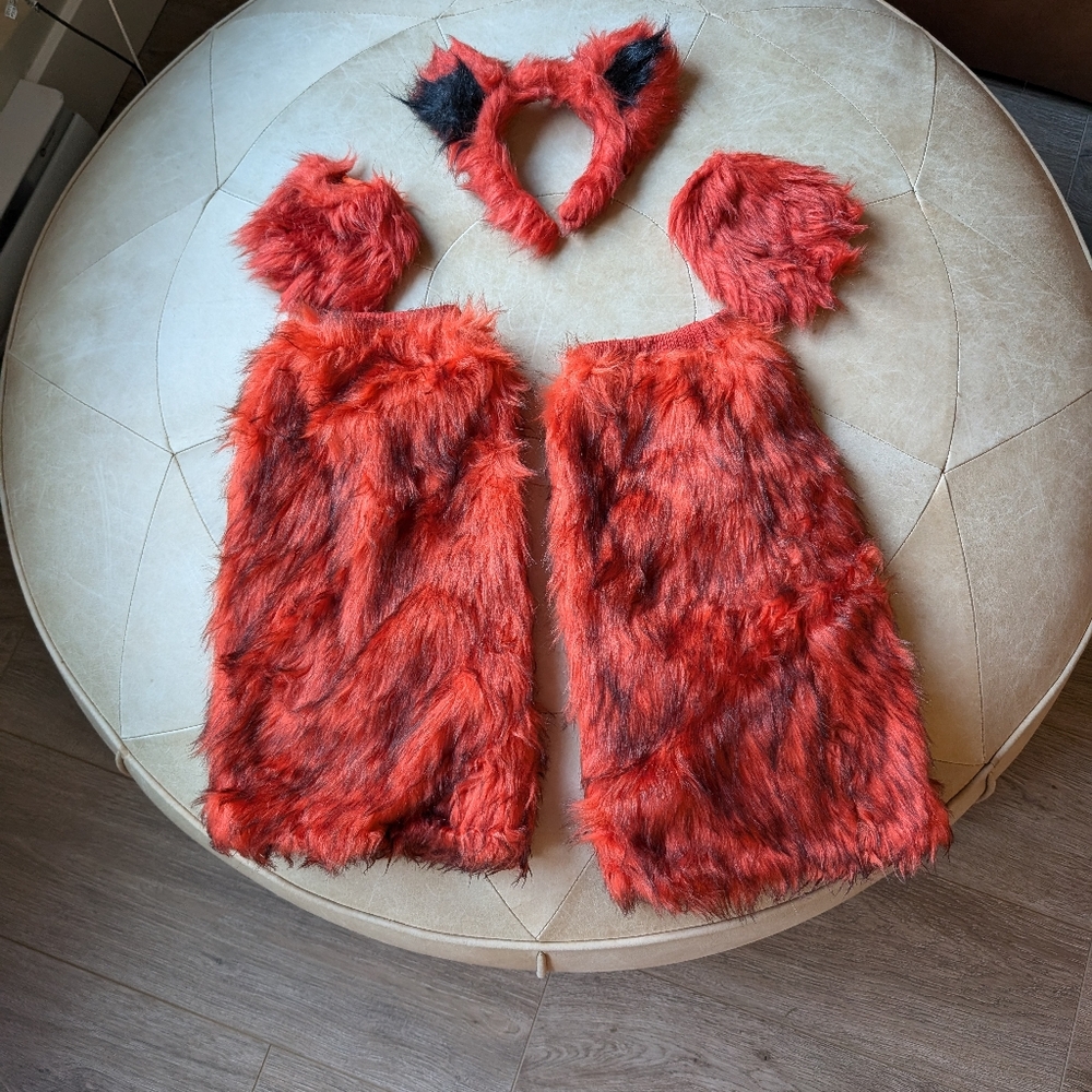 Halloween!! Furry Red and Black Fox Costume Set